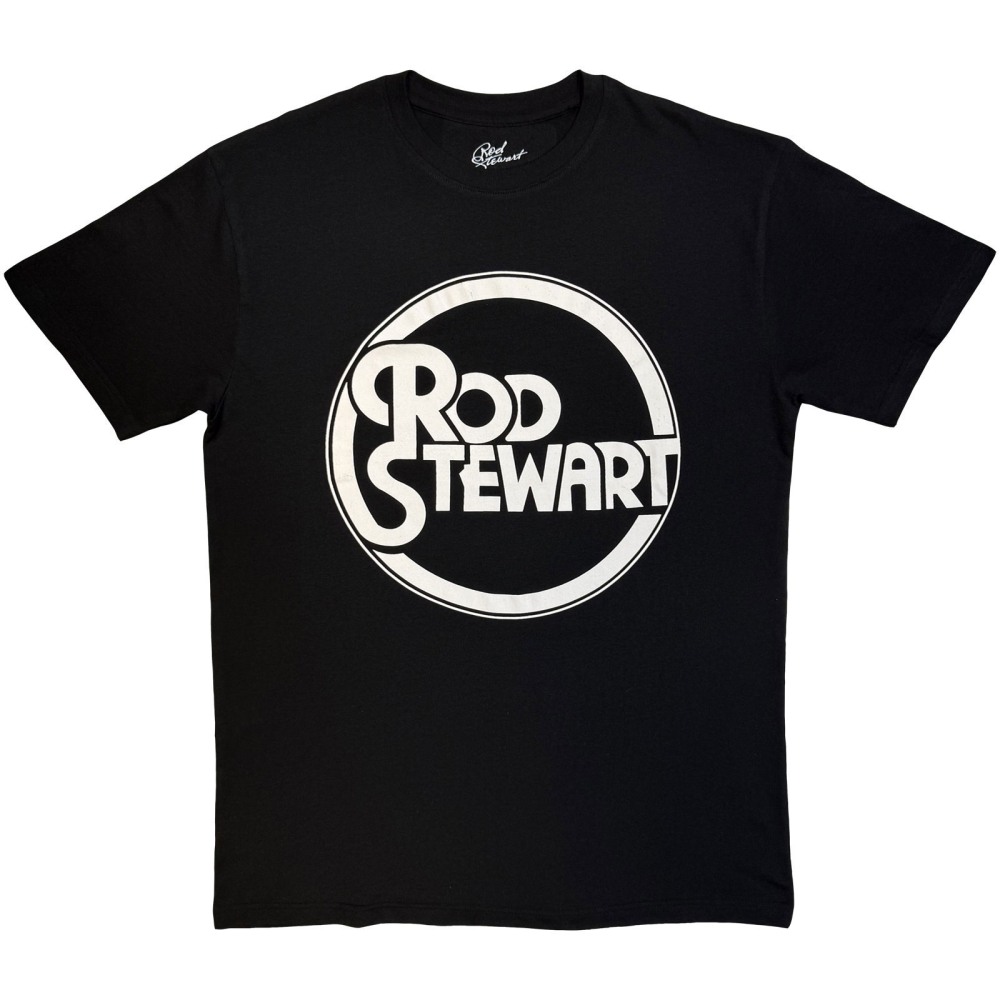 Rod Stewart - Circle Logo Mono Mens Tshirt - Black/White